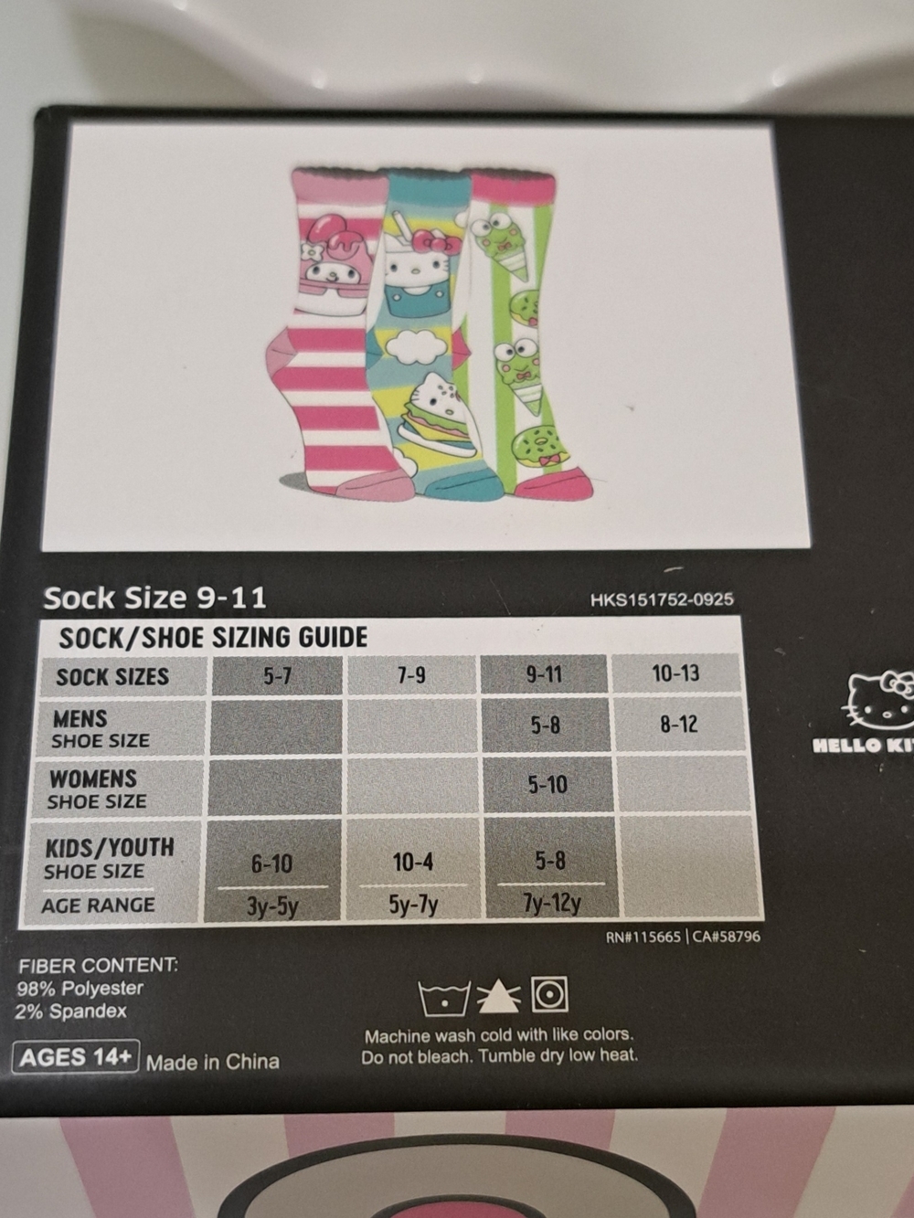 Hello Kitty And Friends 3 Pair Crew Socks In Bioworld Fast Food Truck Gift Box